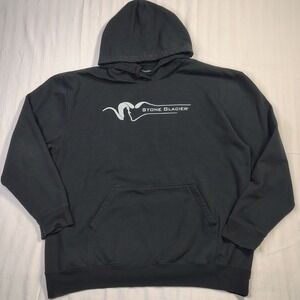Stone Glacier Hoodie Mens 2XL Black Logo Pullover Sweatshirt Outdoor Hunting